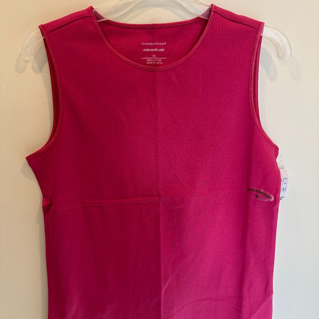 Christopher & Banks Layer Your Look Dark Pink Tank Size M *Nwt*